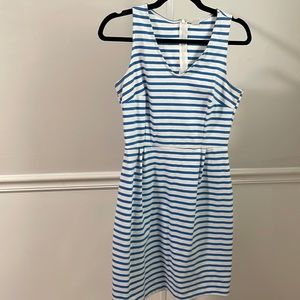 Blue and White Striped Dress